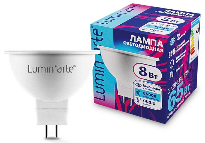 Лампа светодиодная Luminarte   арт. LSTD-MR16-8W6KGU5.3