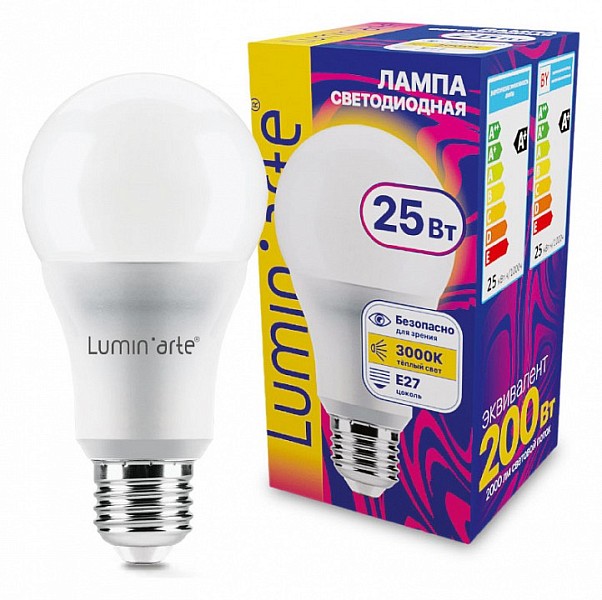 Лампа светодиодная Luminarte   арт. LSTD-A65-25W3KE27