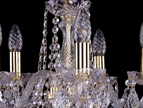 Подвесная люстра Bohemia Ivele Crystal 1402 золото арт. 1402/5/141/G/Leafs