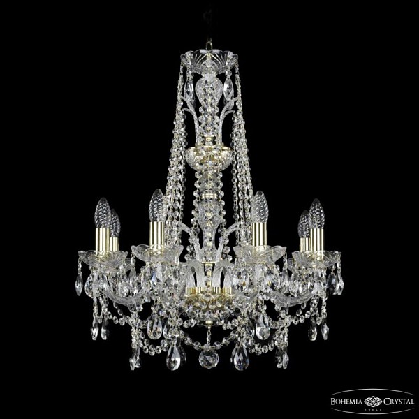 Подвесная люстра Bohemia Ivele Crystal 1411 золото арт. 1411/8/195/XL-65 G