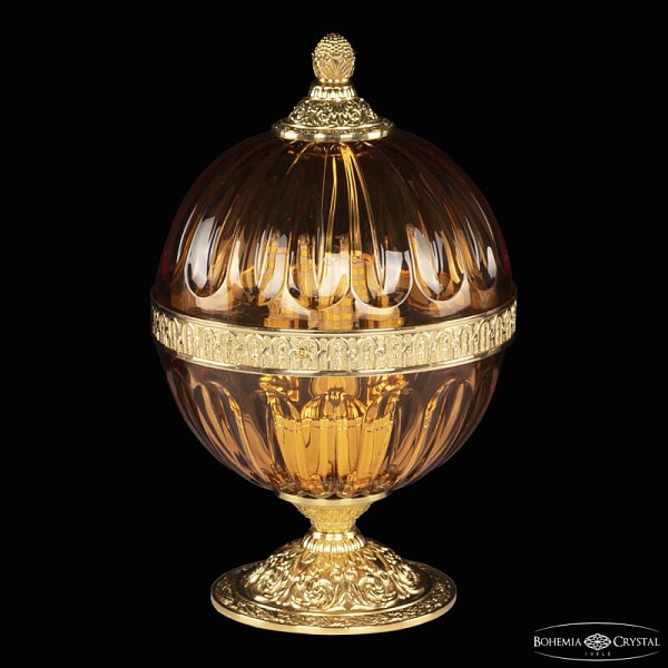 Настольная лампа декоративная Bohemia Ivele Crystal 5680 золото арт. 5680L/17 G Amber/M-1H