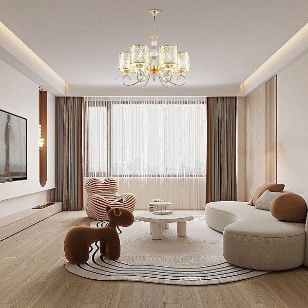Подвесная люстра Arte Milano Florentia-9787 белый арт. 309787/6 Wh/Gd