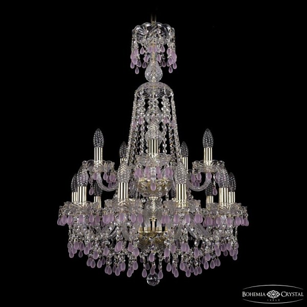 Подвесная люстра Bohemia Ivele Crystal 1410 золото арт. 1410/10+5/195/XL-84/2d G V7010