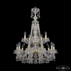 Подвесная люстра Bohemia Ivele Crystal 1409 золото арт. 1409/10+5/240/XL-91/2d G
