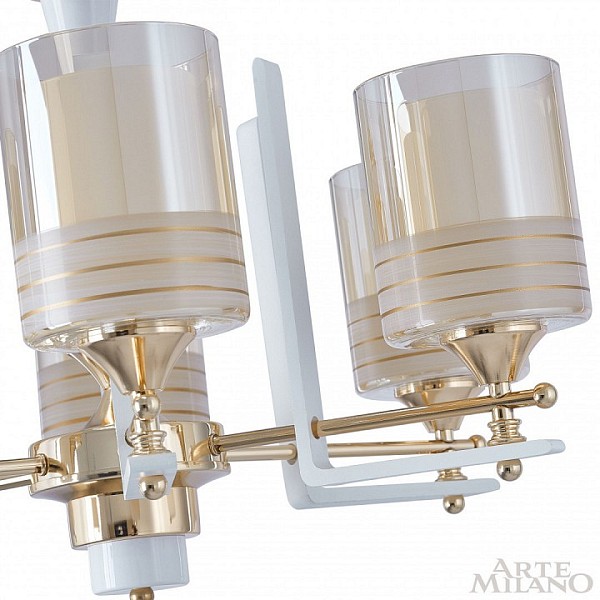Подвесная люстра Arte Milano Florentia-6087 белый арт. 306087/8 Wh/Gd