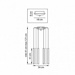 Подвесная люстра Lightstar Tubo черный арт. L8T747247