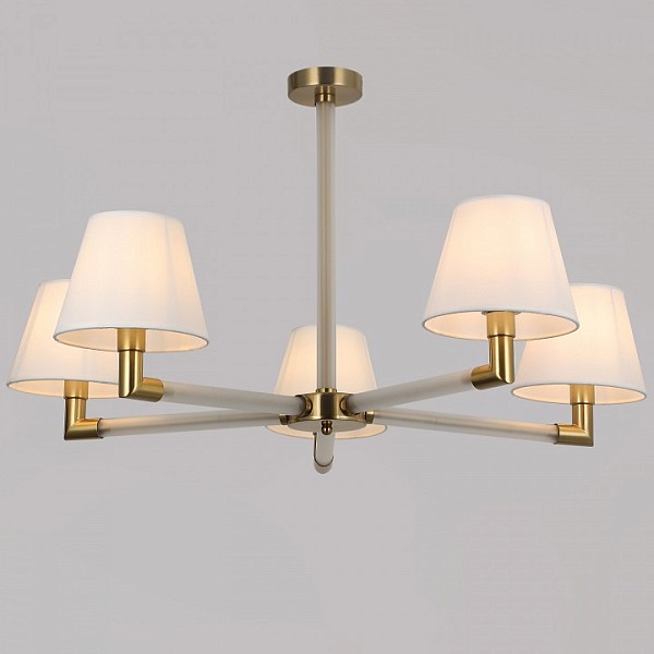 Люстра на штанге ILLUMICO BRASS белый арт. IL0501-5P-79 BRASS