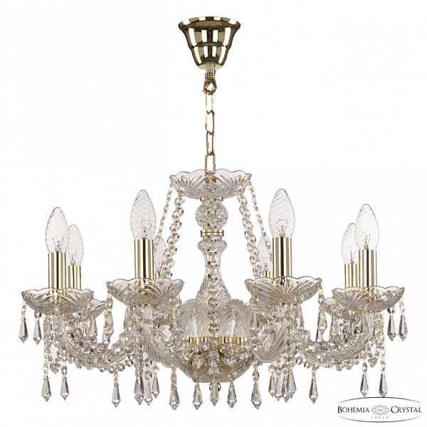 Подвесная люстра Bohemia Ivele Crystal 104 золото арт. 104/8/195 G