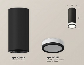 Накладной светильник Ambrella Light XS черный арт. XS7443012