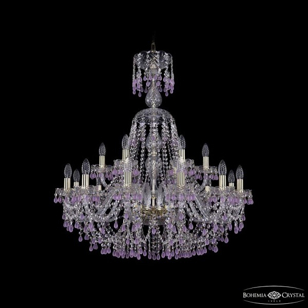Подвесная люстра Bohemia Ivele Crystal 1410 золото арт. 1410/12+6/300/XL-95 G V7010