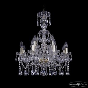 Подвесная люстра Bohemia Ivele Crystal 1413 золото арт. 1413/8+4/200/XL-66 G