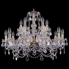 Подвесная люстра Bohemia Ivele Crystal 1411 золото арт. 1411/10+5/240/G/Leafs