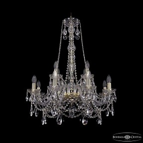 Подвесная люстра Bohemia Ivele Crystal 1411 золото арт. 1411/8+4/240/h-83 G