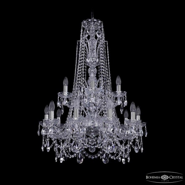 Подвесная люстра Bohemia Ivele Crystal 1411 никель арт. 1411/10+5/240/XL-94/2d Ni
