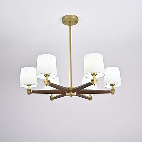 Люстра на штанге Imperiumloft Jorgenson White/Dark wood дерево арт. STAVRA01