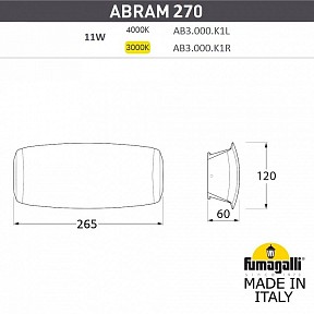 Накладной светильник Fumagalli Abram черный арт. AB3.000.000.AXP1L