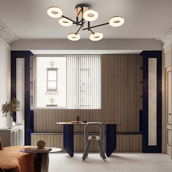 Потолочная люстра Arte Milano Ferrara-72999 золото арт. 272999/6 BK/GD