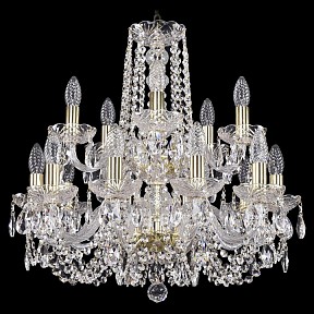 Подвесная люстра Bohemia Ivele Crystal 1402 золото арт. 1402/10+5/195/2d/G