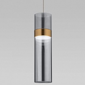 Подвесной светильник Eurosvet Lumen желтый арт. 50244/1 LED латунь/дымчатый