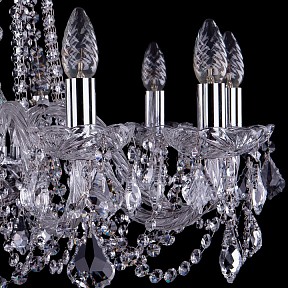 Подвесная люстра Bohemia Ivele Crystal 1402 металл арт. 1402/10/240/Ni/Leafs