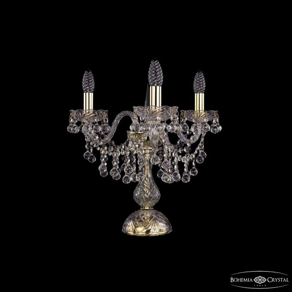 Настольная лампа декоративная Bohemia Ivele Crystal 1409 золото арт. 1409L/3/141-39 G