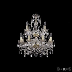 Подвесная люстра Bohemia Ivele Crystal 1411 золото арт. 1411/8+4/160/2d G