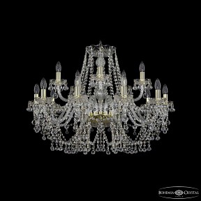 Подвесная люстра Bohemia Ivele Crystal 1409 золото арт. 1409/10+5/300 G