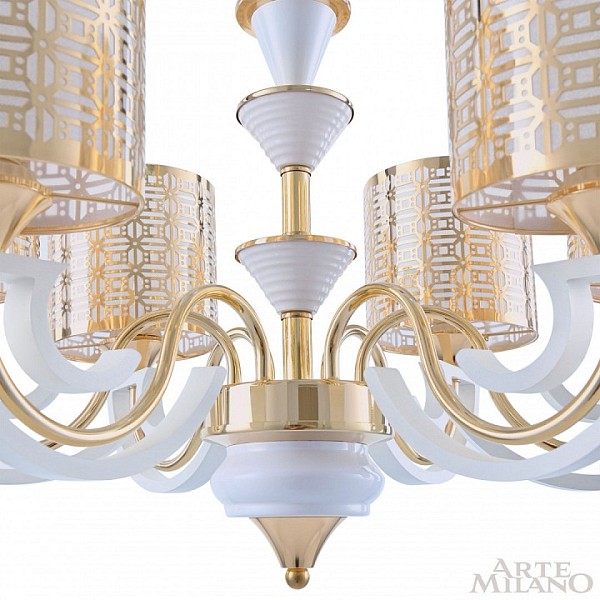 Подвесная люстра Arte Milano Florentia-8857 белый арт. 308857/6 Wh/Gd