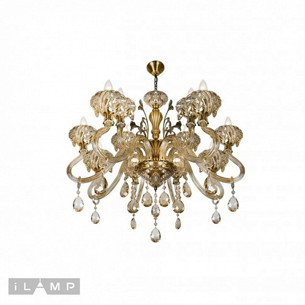 Подвесная люстра iLamp Asia бронза арт. 61082-8+4 BR