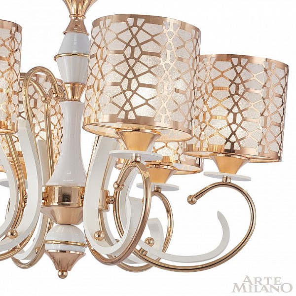 Подвесная люстра Arte Milano Florentia-1237 белый арт. 301237/6 Wh/Gd
