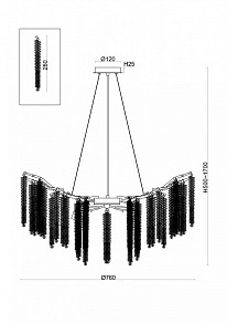 Подвесная люстра Freya Mineral золото арт. FR1010PL-10G
