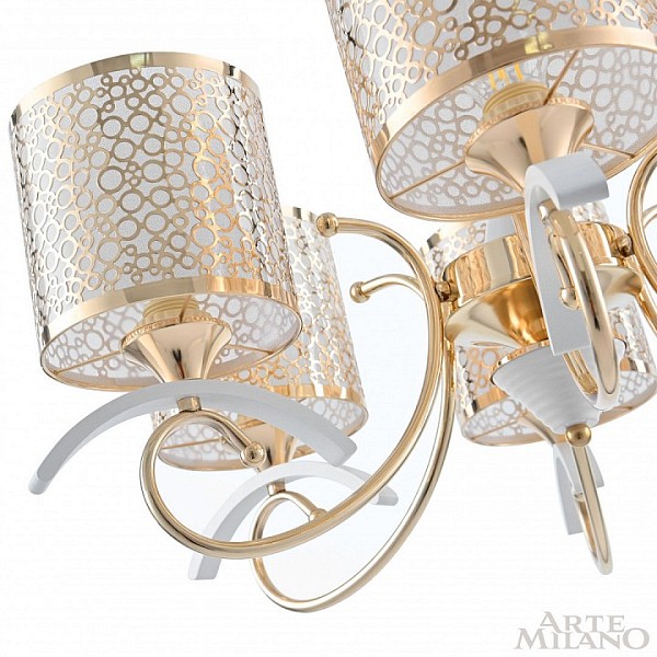 Подвесная люстра Arte Milano Florentia-9787 белый арт. 309787/6 Wh/Gd