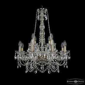 Подвесная люстра Bohemia Ivele Crystal 1411 золото арт. 1411/8+4/195/h-70 Pa