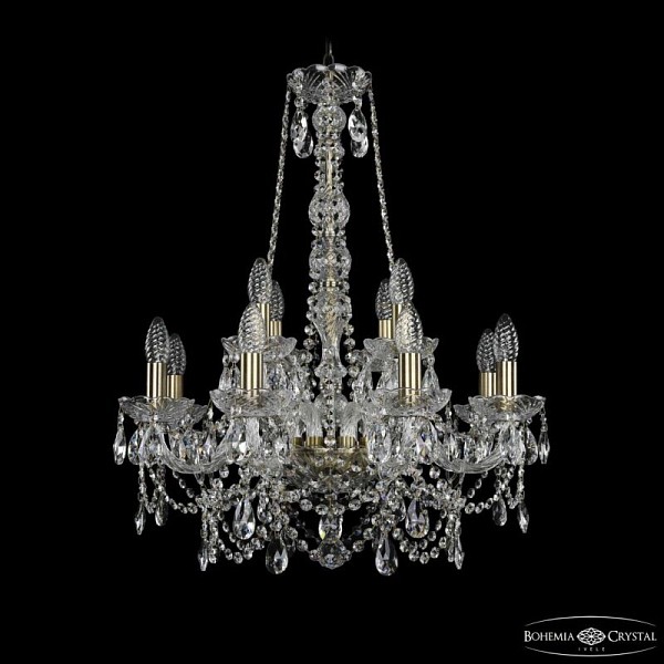 Подвесная люстра Bohemia Ivele Crystal 1411 золото арт. 1411/8+4/195/h-70 Pa