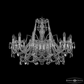 Подвесная люстра Bohemia Ivele Crystal 1411 никель арт. 1411/12/300 Ni Leafs