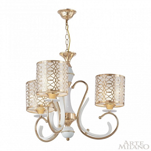 Подвесная люстра Arte Milano Florentia-1237 белый арт. 301237/3 Wh/Gd