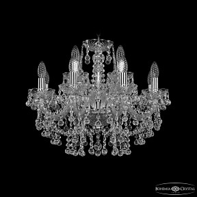 Подвесная люстра Bohemia Ivele Crystal 1409 никель арт. 1409/8+4/195 Ni