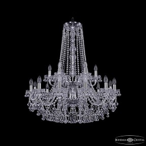 Подвесная люстра Bohemia Ivele Crystal 1409 никель арт. 1409/12+6/300/h-94/2d Ni
