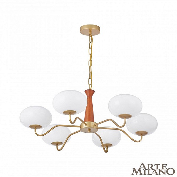 Подвесная люстра Arte Milano AM-Napoli дерево арт. 310166/D780/6 BS/WD
