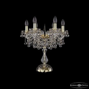 Настольная лампа декоративная Bohemia Ivele Crystal 1409 золото арт. 1409L/6/141-47 G