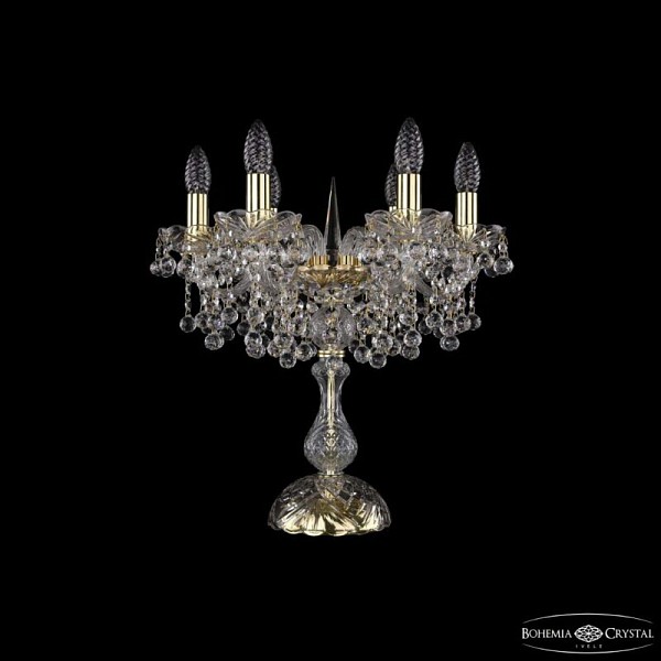 Настольная лампа декоративная Bohemia Ivele Crystal 1409 золото арт. 1409L/6/141-47 G