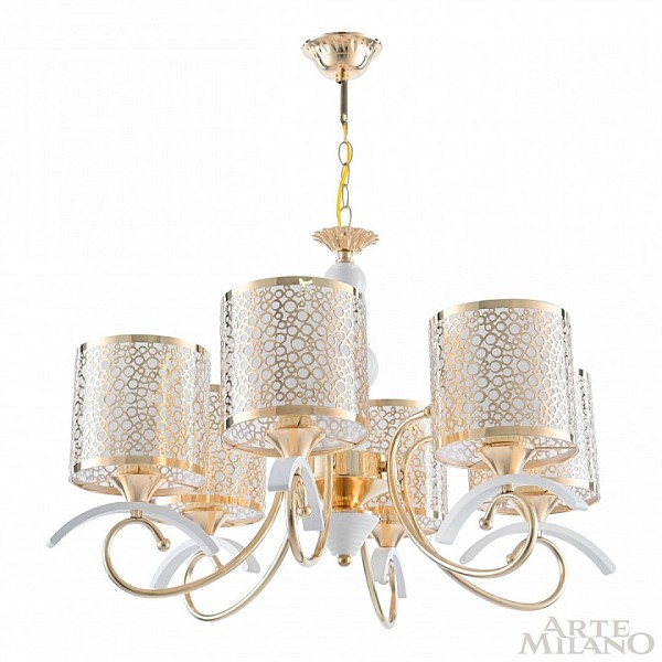Подвесная люстра Arte Milano Florentia-9787 белый арт. 309787/6 Wh/Gd