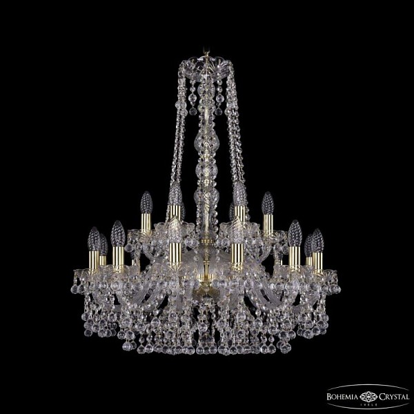 Подвесная люстра Bohemia Ivele Crystal 1409 золото арт. 1409/12+6/240/h-77 G