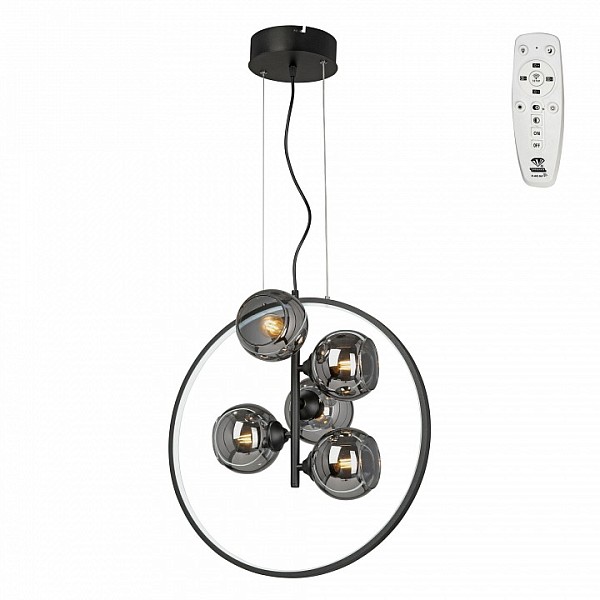 Подвесная люстра Vitaluce V3889DT черный арт. V3889DT-1/5+1S