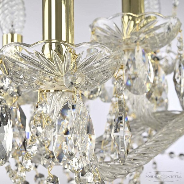 Подвесная люстра Bohemia Ivele Crystal 119 золото арт. 119/10+5/240 G