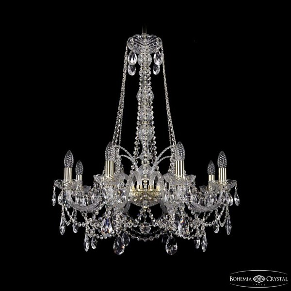Подвесная люстра Bohemia Ivele Crystal 1411 золото арт. 1411/8/240/h-83 G