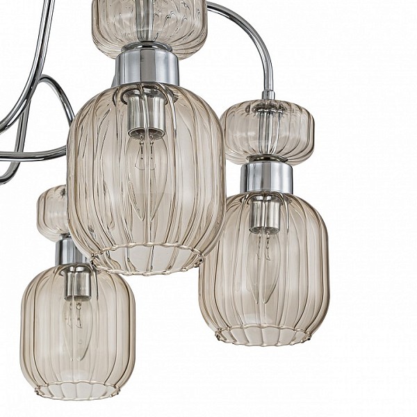 Люстра на штанге Escada Gloss серый арт. 1141/6PL Chrome/Beige