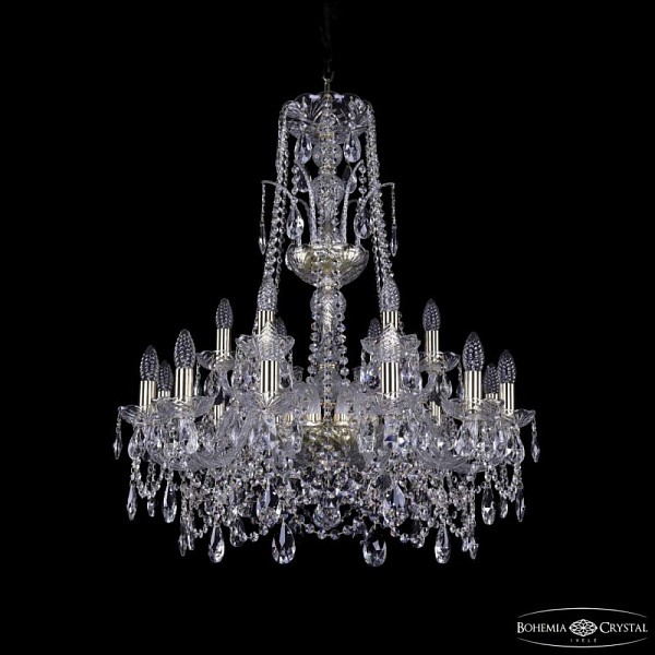 Подвесная люстра Bohemia Ivele Crystal 1411 золото арт. 1411/12+6/240/XL-83 G