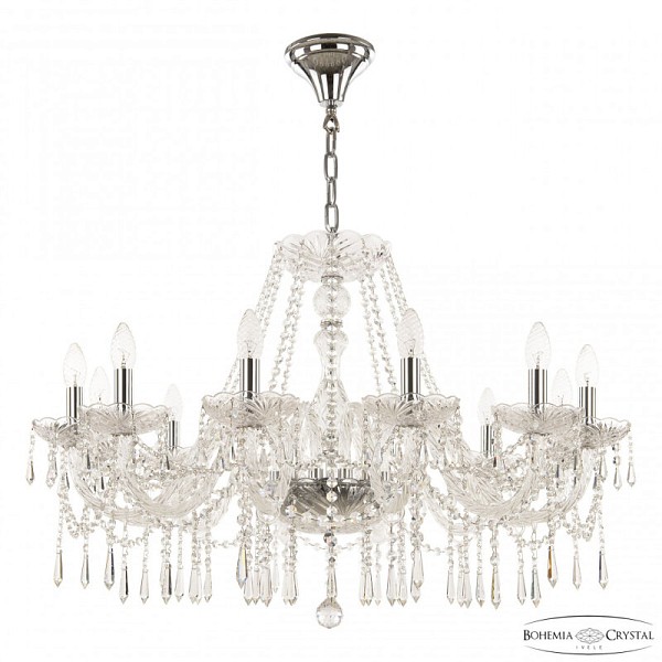 Подвесная люстра Bohemia Ivele Crystal 104 никель арт. 104/12/300 Ni