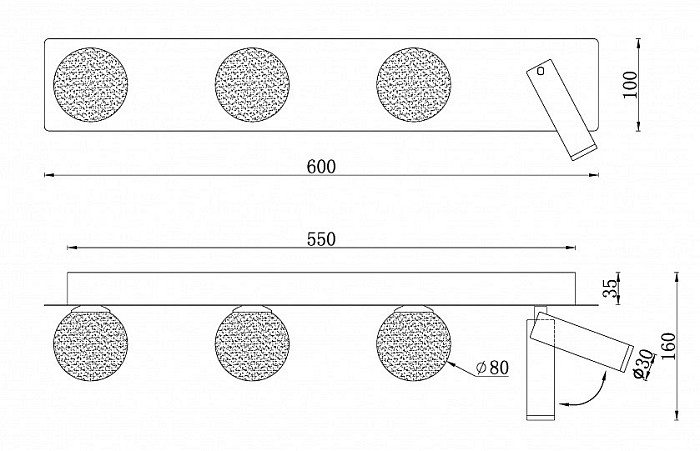 Бра iLedex Telescope золото арт. W4774-60 SGD